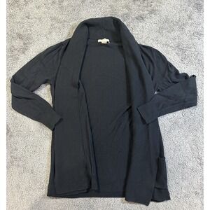 Banana Republic Open Front Cardigan Women Size S Black Cotton Rayon Knit